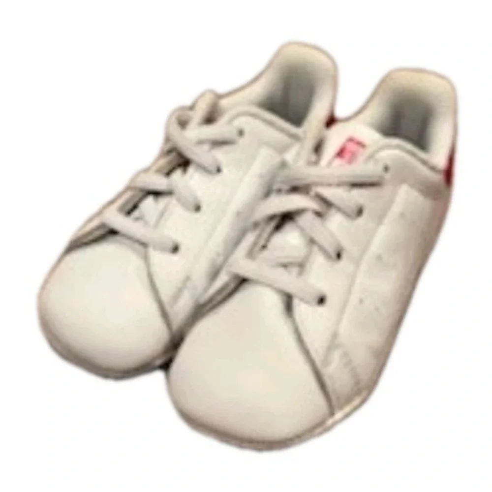 Adidas‎ Stan Smith Crib's Shoes White-White-Bold Pink s82618 4K